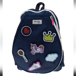 Ame & Lulu Little Love Patches Tennis Backpack (Navy/Pink)